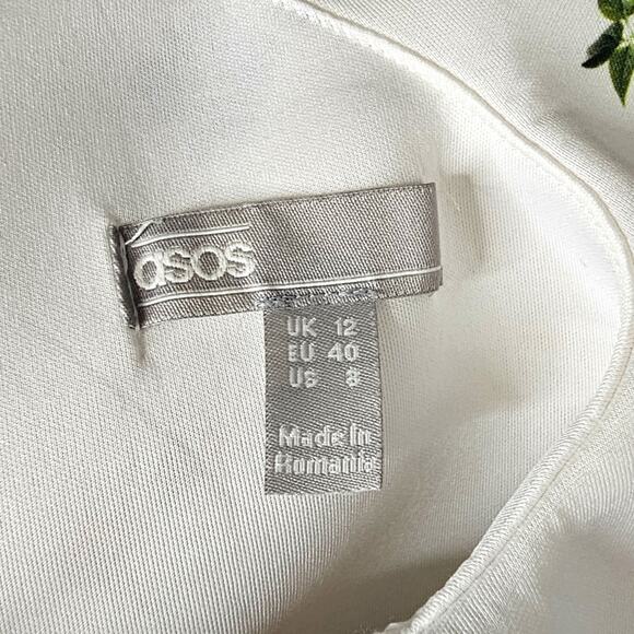 ASOS Floral One Shoulder Ruffle A-Line Mini Dress Size 8 - Picture 8 of 10